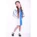 Embroidered dress for girl "Thought" White+Blue